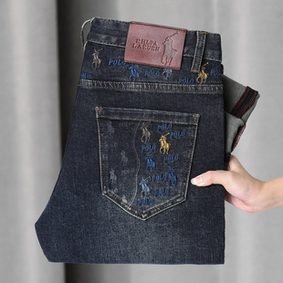 欧洲站高端奢侈品牛仔裤男修身小脚2025秋冬新款时尚潮流大牌裤子