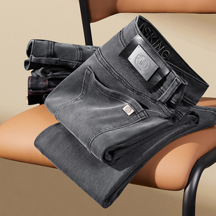 高端奢侈品高级灰色牛仔裤 裤 男秋冬季 潮牌欧货修身 子 新款 大牌正品