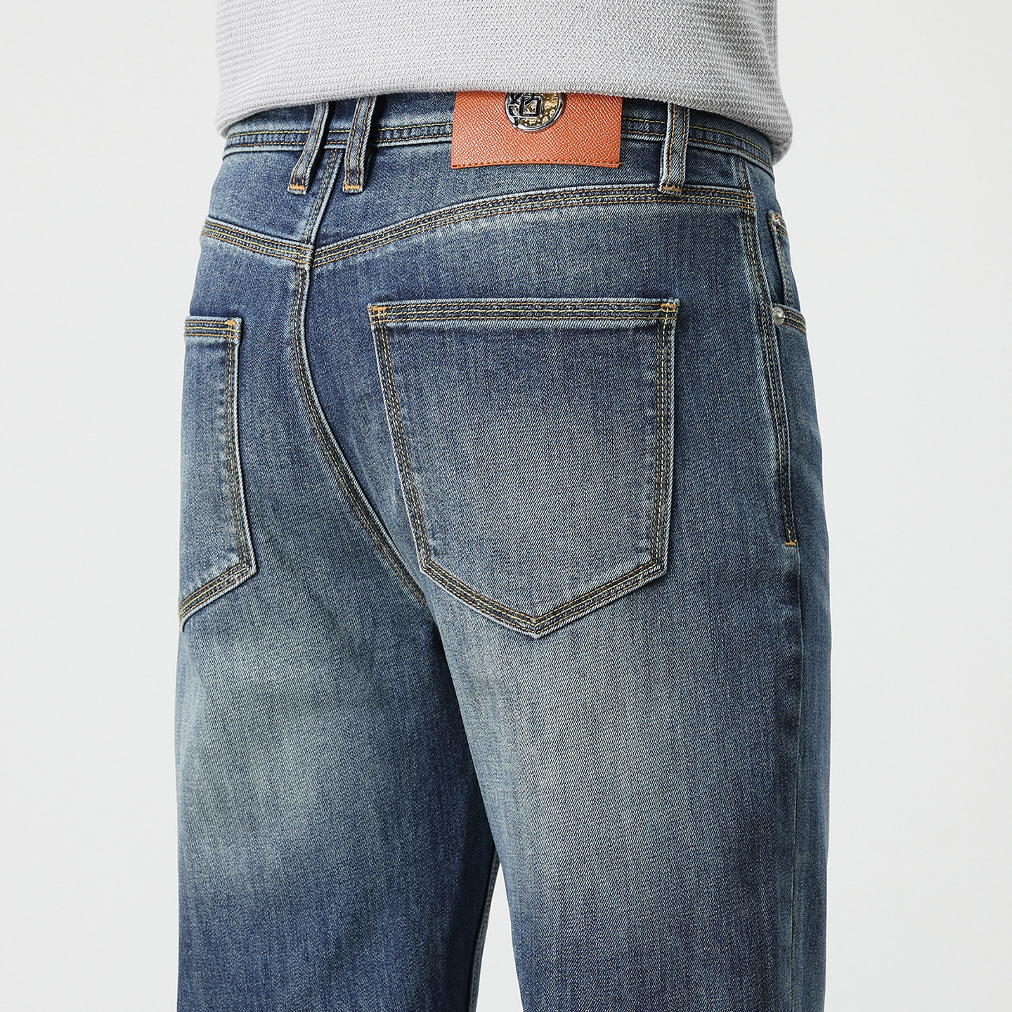 法国进口高端蓝色水洗牛仔裤男2026新款宽松直筒休闲裤子夏季薄款