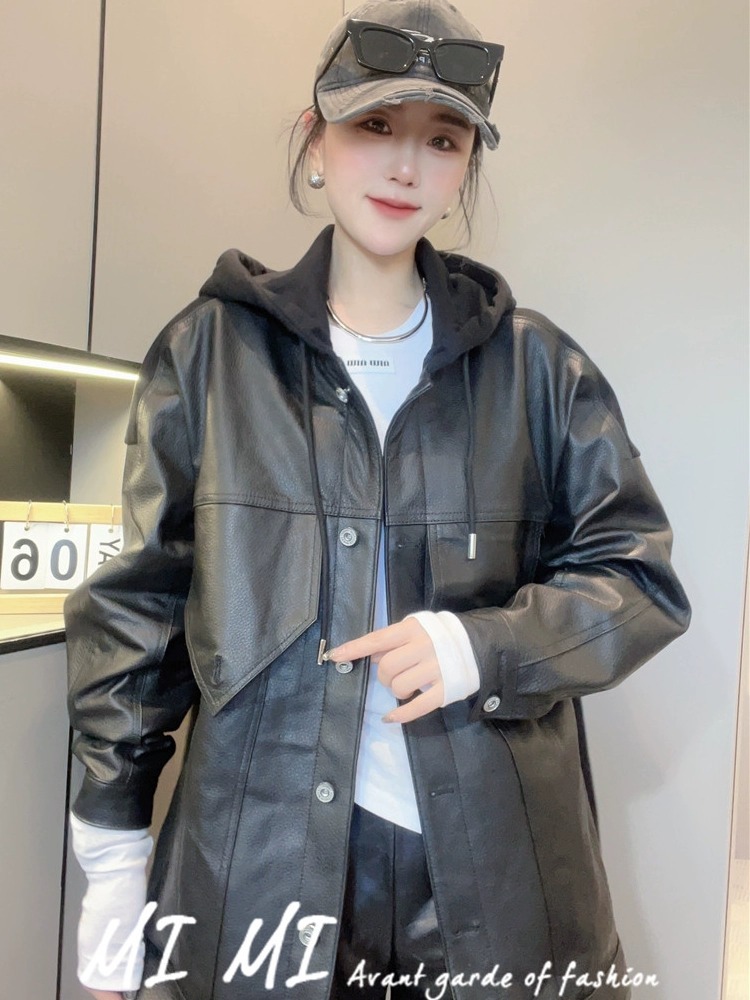 2023秋季新款皮衣夹克风衣外套女