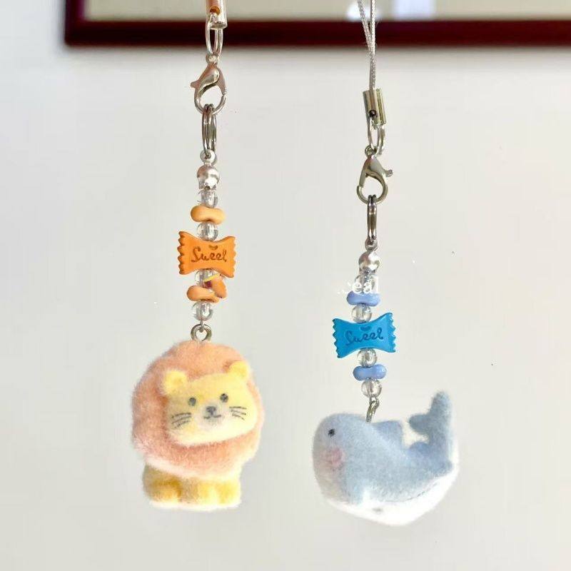 可爱植绒挂件立体包包动物手机链钥匙扣少女礼物挂饰高颜值情侣款