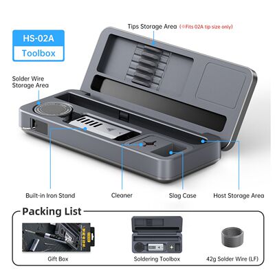 FNIRSI HS-02 Soldering Stand Toolbox with solder wire