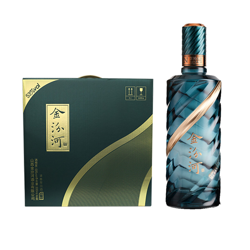 金汾河青钻 清香型白酒 53度500ml 收藏宴请自饮送礼 整箱光瓶装