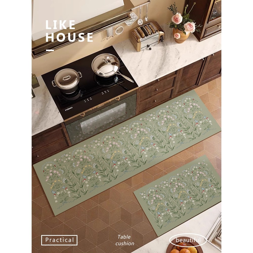 法式田园森林精灵厨房地垫防水防油免洗可擦防滑门厅地毯家用脚垫,居家布艺,厨房地垫,淘宝优惠券,粉丝福利购,淘宝优惠卷