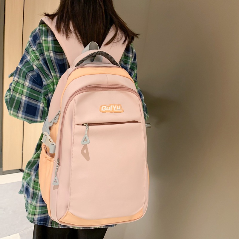 书包中大学生大容量旅行双肩包男女款休闲背包校园风透气舒适