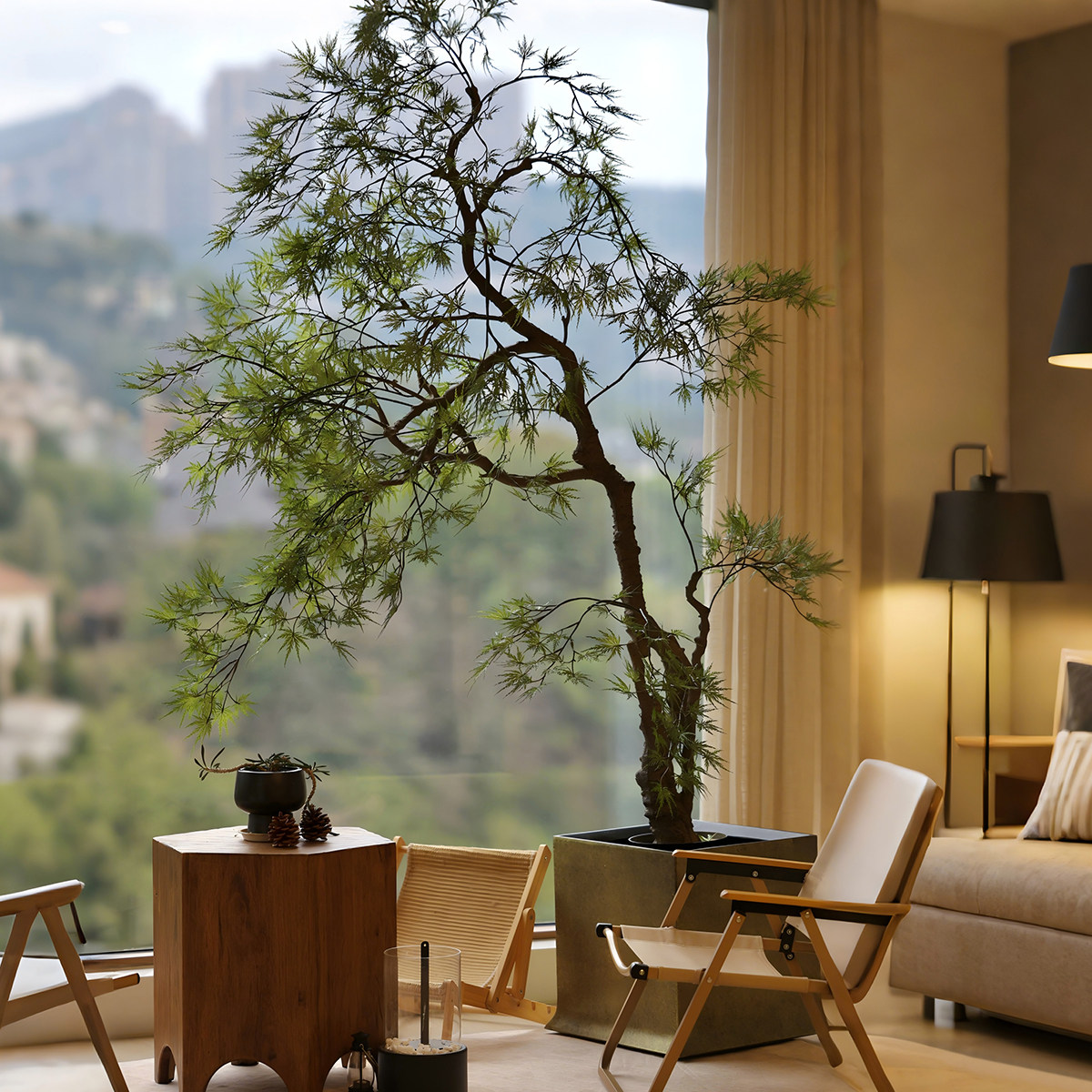 森空间高级感黄荆树阳台绿植