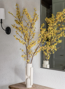 森空间高仿真绿植盆栽连翘花枝室内客厅桌面入户玄关摆件装饰假花