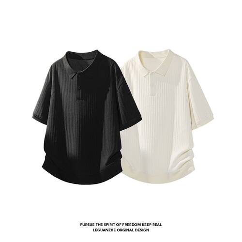 白底夏季港2026短袖POLO衫翻领风大码新款X26824HT特M518P