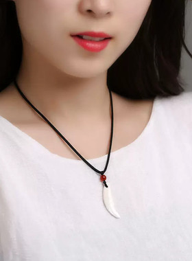 正宗黑狗牙真品大黑狗牙吊坠防惊男女挂件项链狼牙护身符成人