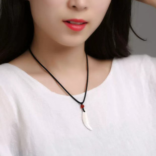 正宗黑狗牙真品大黑狗牙吊坠男女挂件项链够牙护身符成人