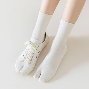 春秋款秋冬款日式木屐纯色袜子女士中筒二趾袜夹趾人字拖袜木屐