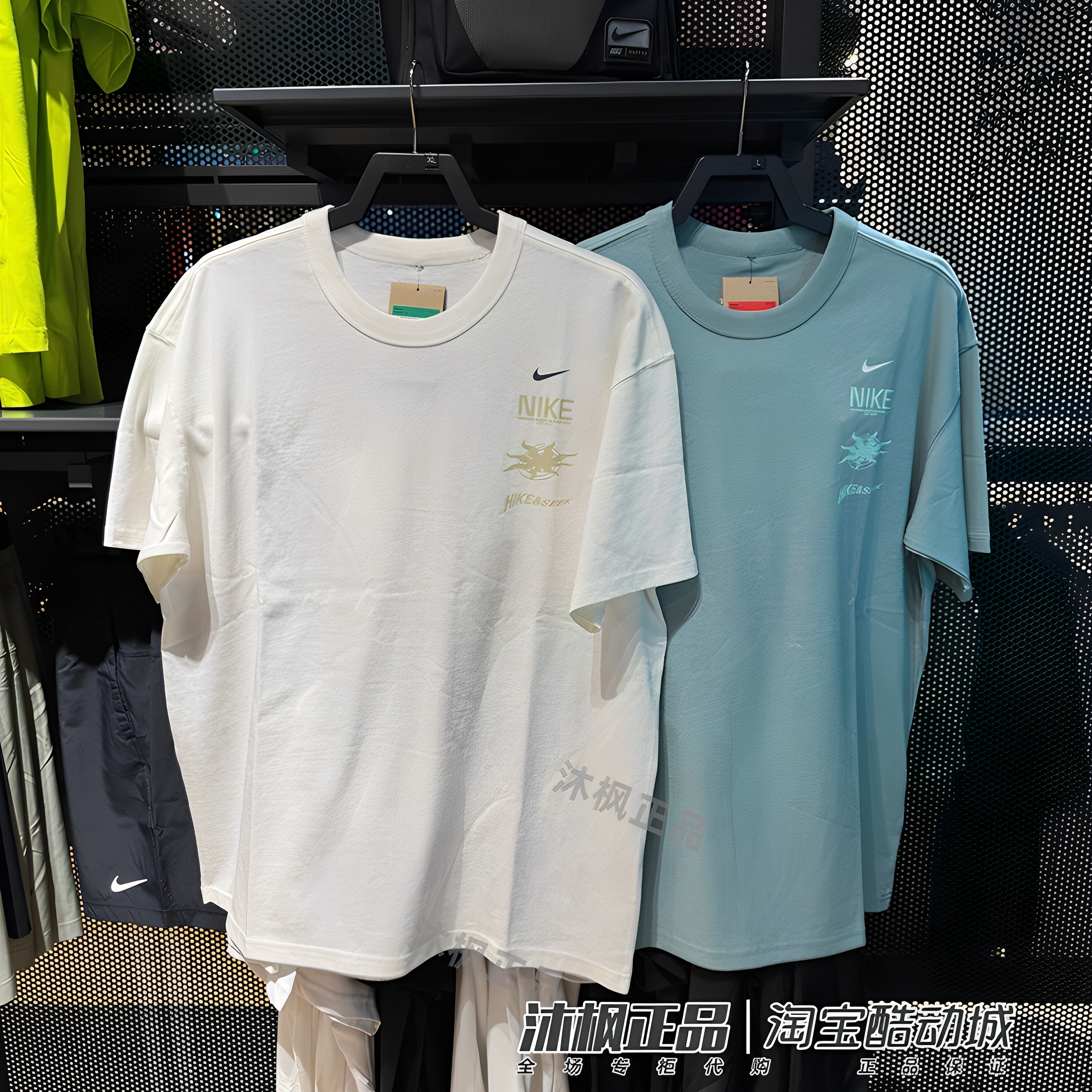 耐克男圆领纯棉透气运动休闲短袖