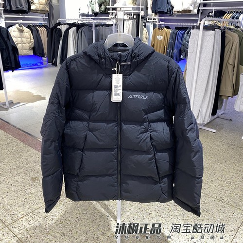 阿迪达斯男子连帽休闲保暖羽绒服