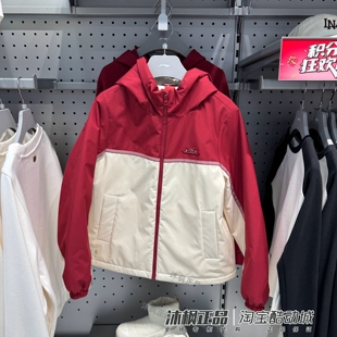 正品李宁棉服女子中国文化系列故宫联名连帽保暖运动外套 AJMW084