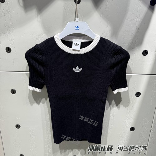 阿迪达斯三叶草短袖女子圆领T恤