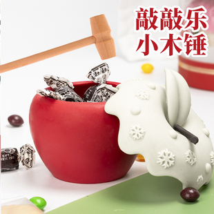 实木迷你小锤子敲雪顶苹果蛋糕平安果木锤小木槌敲敲乐圣诞节工具