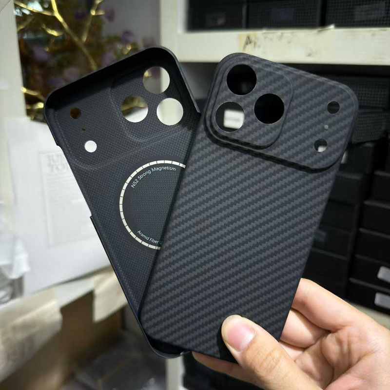 适用苹果iPhone 17 Pro Max凯夫拉碳纤维手机保护壳Magsafe磁吸防摔防刮防爆超薄芳纶强力磁环保护套