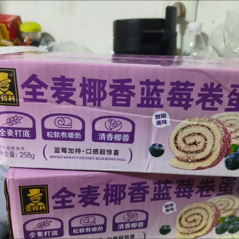 好心勤全麦椰香蓝莓卷夹心早餐代餐零食瑞士卷解馋饱腹营