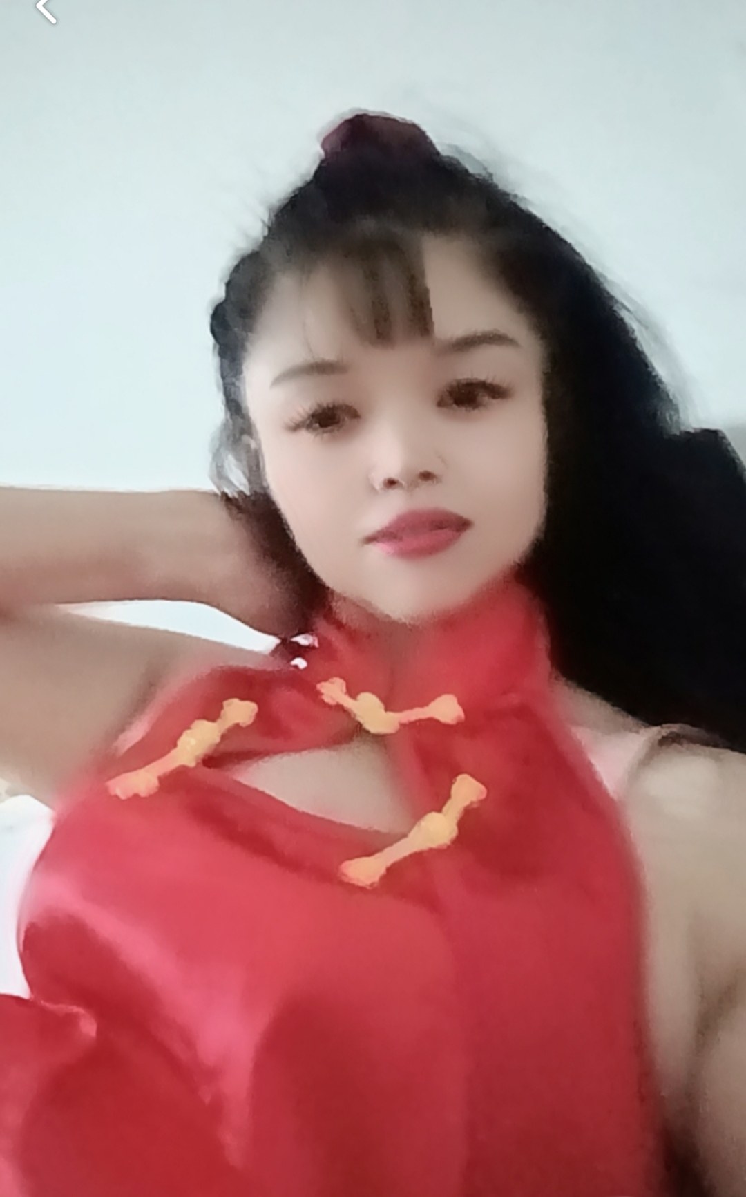 仿古绸缎肚兜性感红色睡衣新款古风内衣