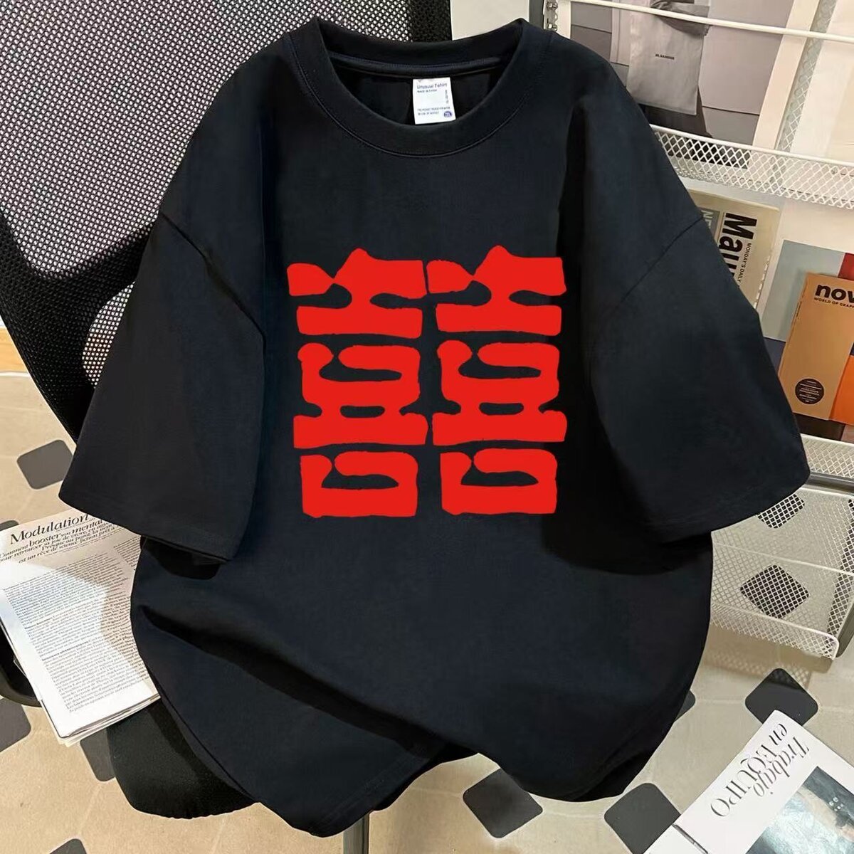 双囍情侣装短袖结婚领证登记婚纱照t纯棉t恤仪式高级穿搭