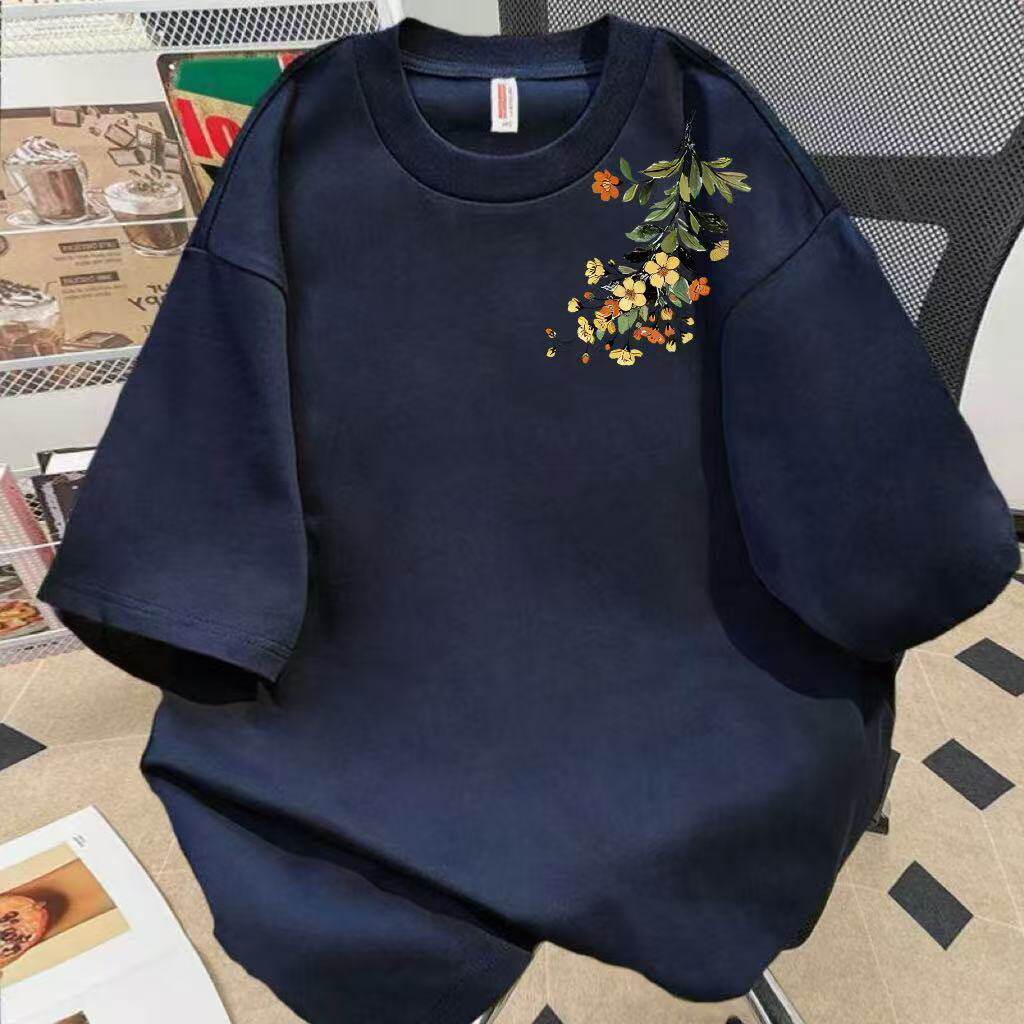 美式白色纯棉短袖t恤女装夏季大码宽松胖mm半袖百搭显瘦上衣服