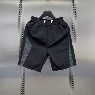 潮牌拼色修身 夏季 百搭休闲中裤 男士 子 短裤 运动速干沙滩五分裤 男款