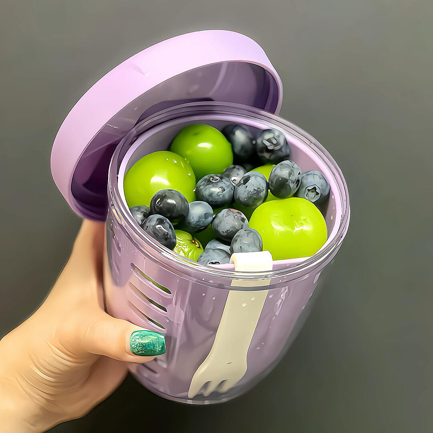 高颜值可沥水果杯便携式沙拉杯食品级自带叉子上班族外出带便当盒,餐饮具,奶杯/牛奶杯,淘宝优惠券,粉丝福利购,淘宝优惠卷