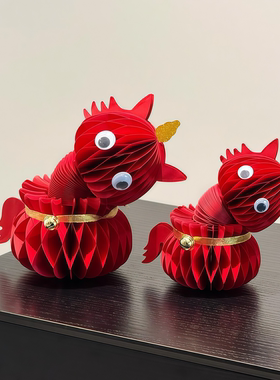 红色小马摆件2026年马年立体桌面春节创意装饰过年场景布置摆饰