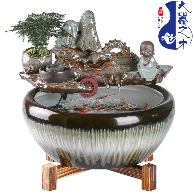 大师艺术高端新中式创意流水喷泉风水招财开业送礼乔迁摆件
