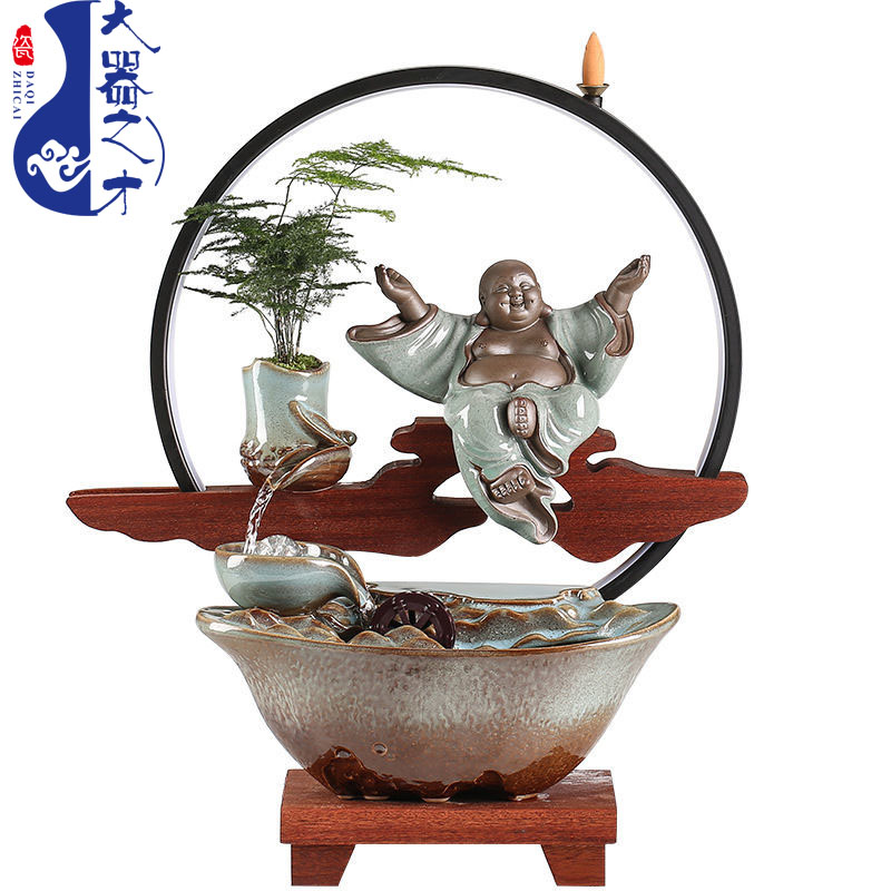 大师艺术高端新中式创意流水摆件喷泉风水招财开业送礼乔迁