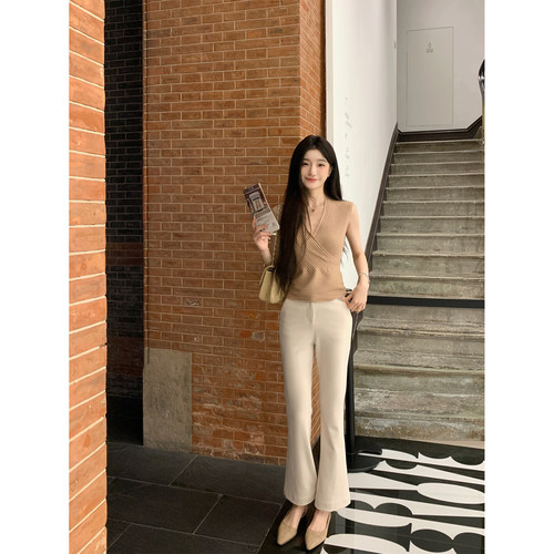 YIYIWANG无袖上衣白色微喇休闲裤