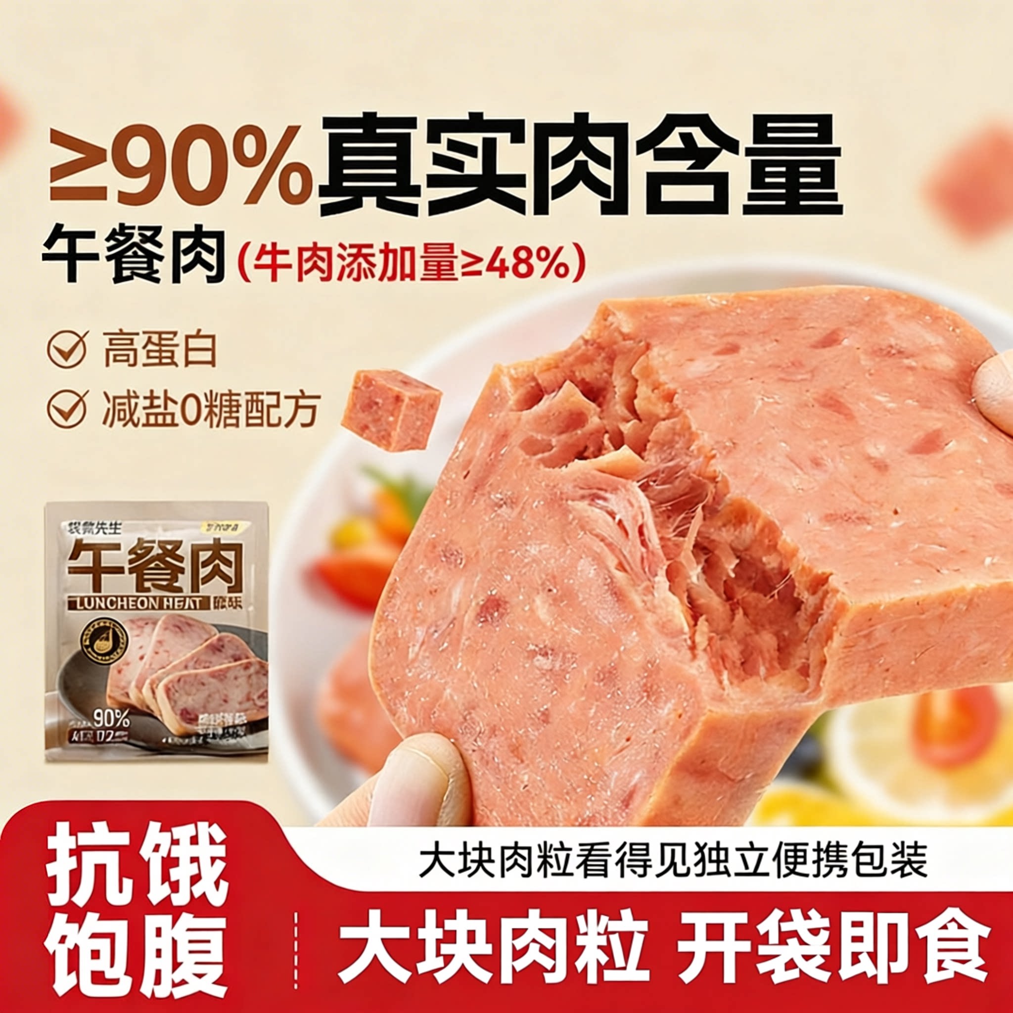 即食鸡肉午餐肉代餐优质主食控解馋糖尿人专用无糖精零食品旗舰店