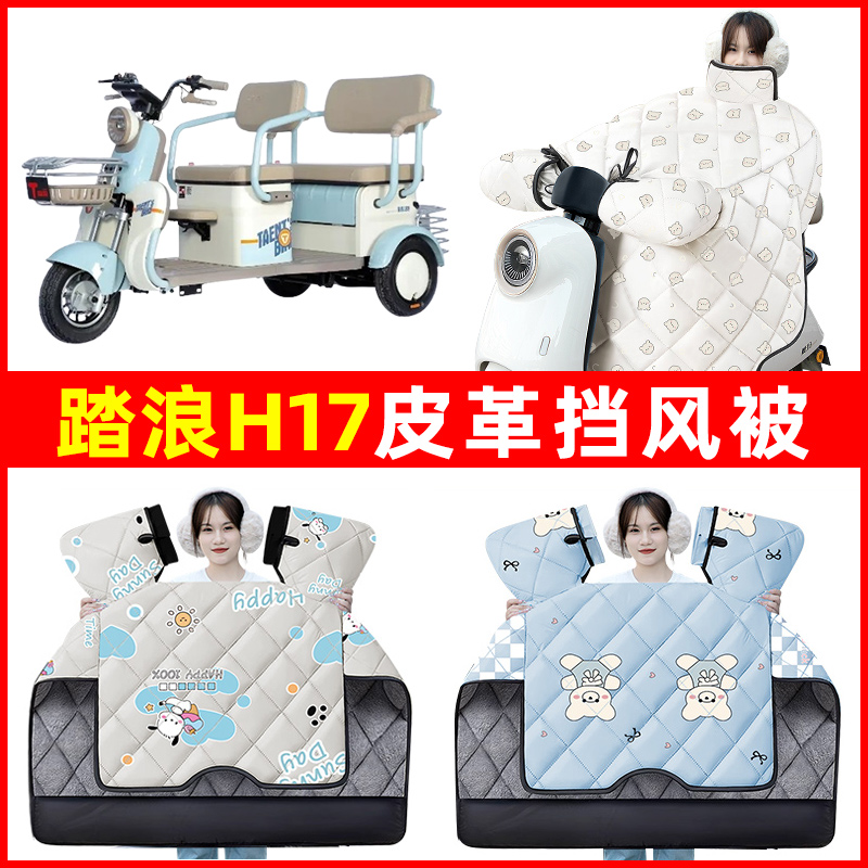踏浪h17专用电动三轮车冬季24新款挡风被加绒加厚防水改装饰配件
