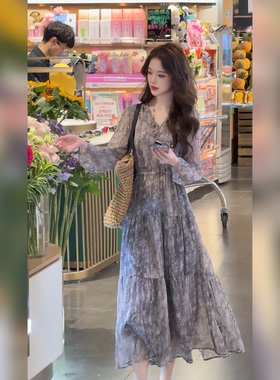 Linda姐高端线【欧若风】紫色战袍显瘦裙子法式连衣裙AS5LYH0090