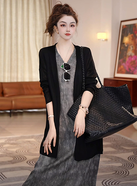 【linda姐高端线】新款时尚轻奢气质百搭薄款针织开衫AS5ZKS0047