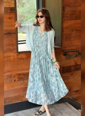 【Linda姐高端线】夏季新款时尚气质宽松无袖连衣裙AA6LYH0202