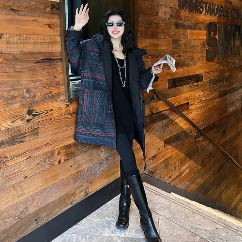 【Linda姐高端线】冬季时尚轻奢气质复古连帽棉服外套AF5WMF0324