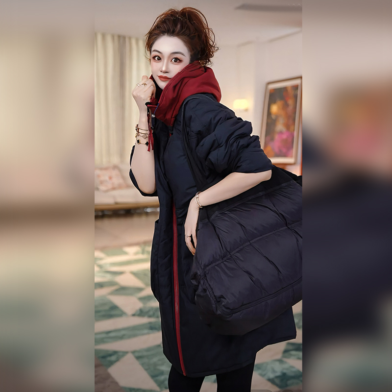 无品牌聚酯纤维中长款老钱风