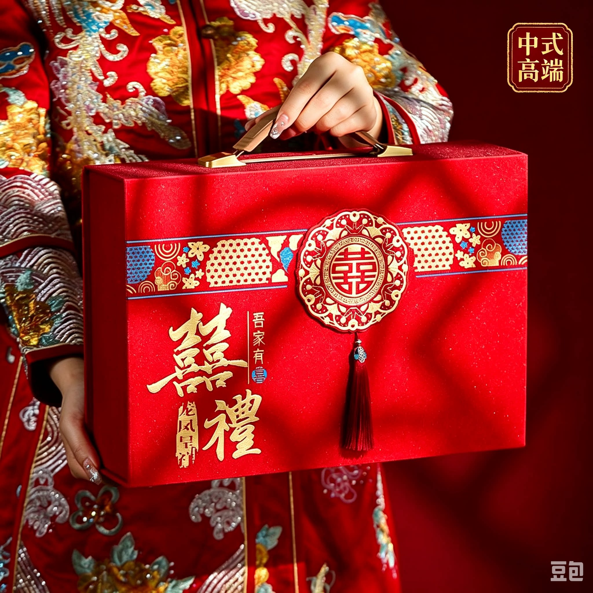 结婚订婚彩礼盒子提亲聘礼红包图片