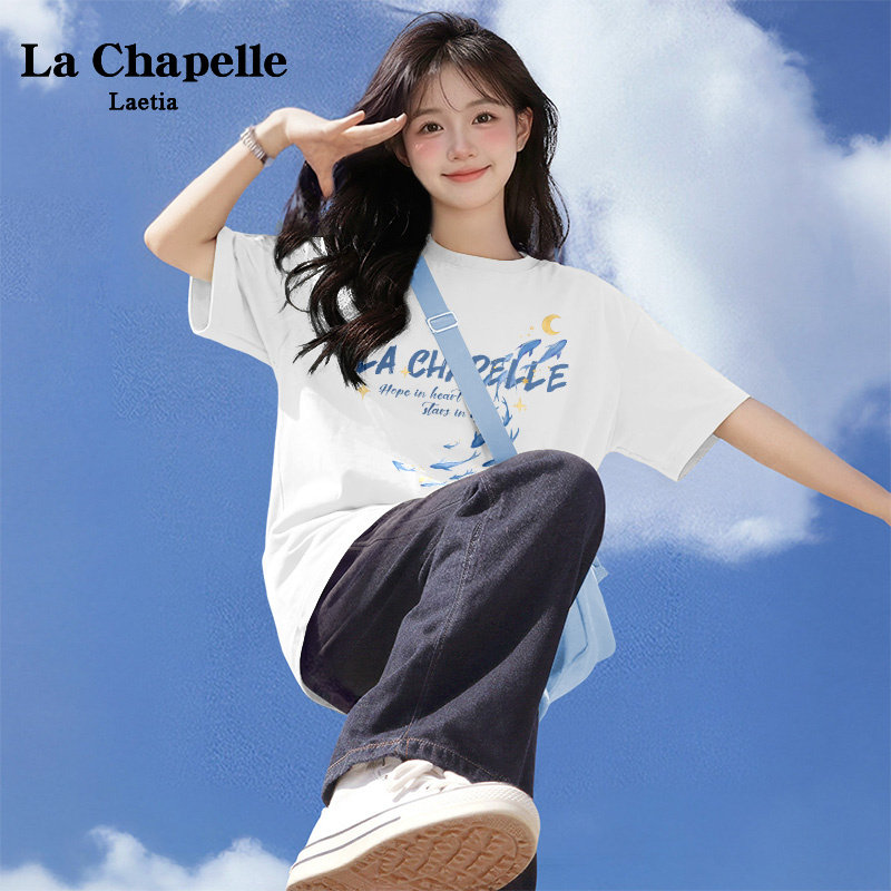 拉夏贝尔夏季韩系宽松短袖T恤女图片