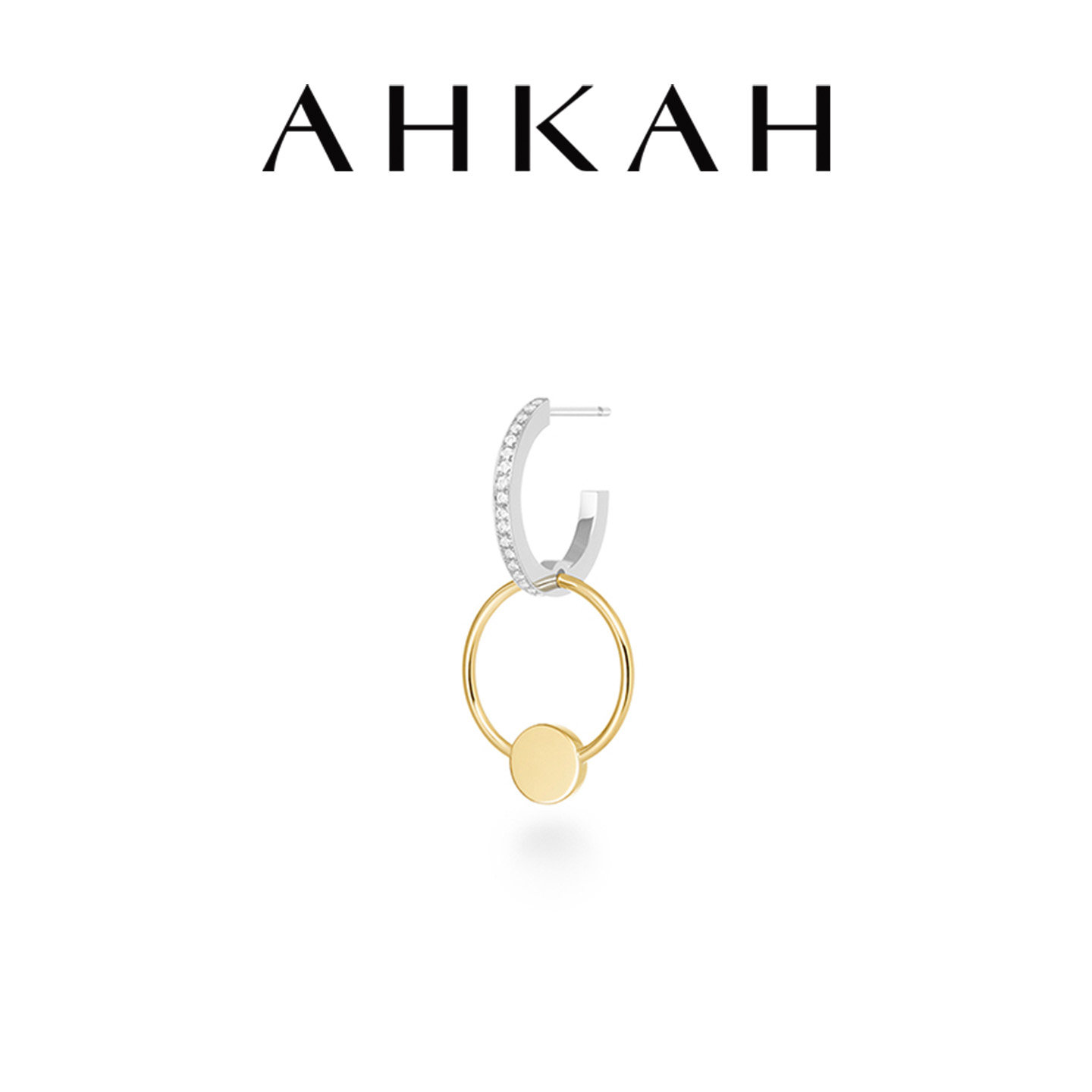 AHKAH黄金钻石单边耳饰
