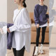 纯棉中长款 T恤宽松2025春季 搭配鲨鱼裤 美式 内搭上衣女装 长袖 新款