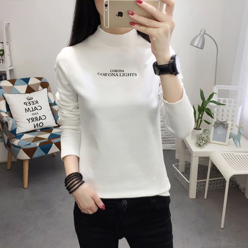 纯棉加厚韩范长袖t恤女