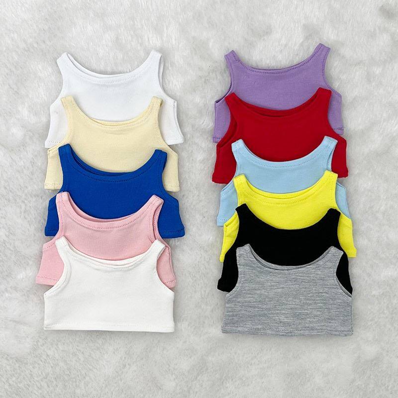 10cm15cm20cm棉花娃娃衣服彩色无袖T恤背心裤子渔夫帽卫衣替换装