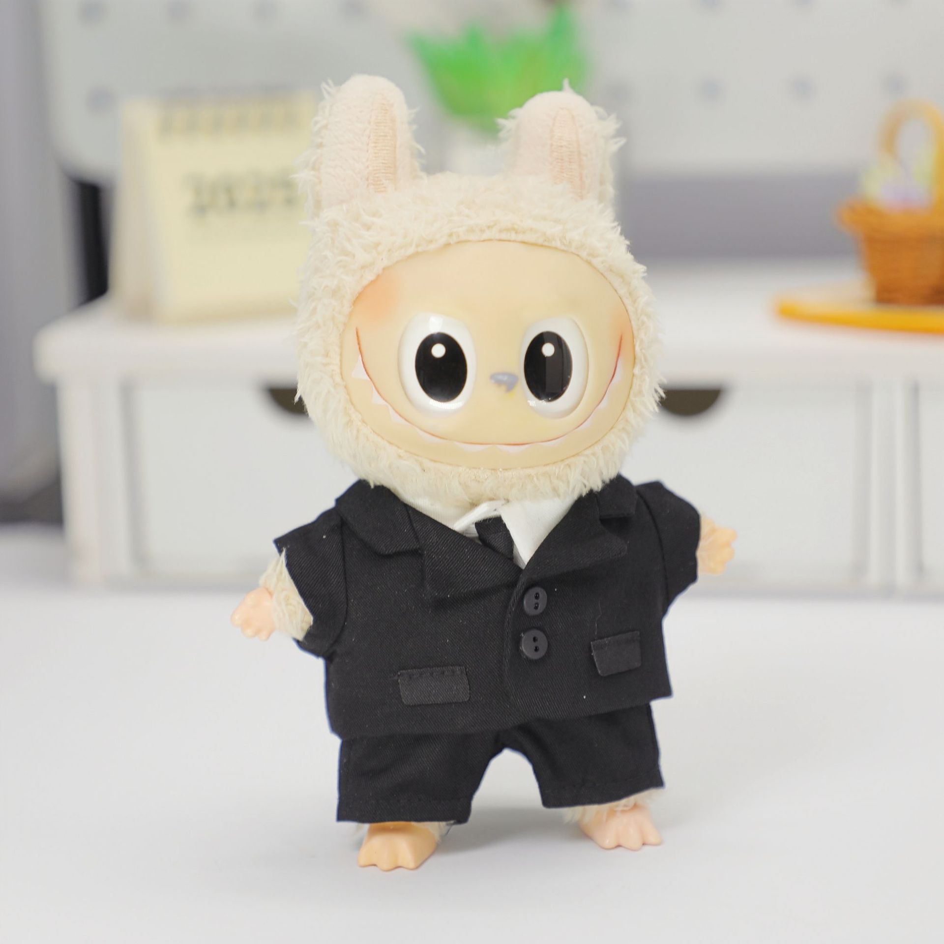 一二代labubu西装换装挂件玩偶制服套装17cm拉布布可替换娃衣