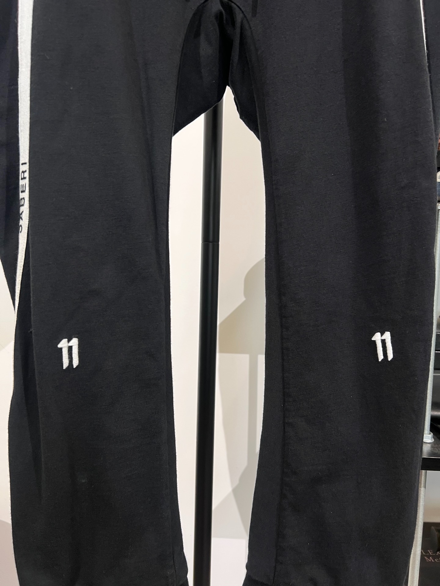 BBS 11 Embroidered Black Sweatpants — detail