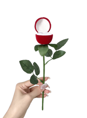 听谷玫瑰花戒指盒浪漫求婚首饰盒