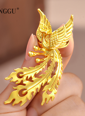 结婚戒指古金法凤凰婚嫁仿真黄金