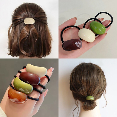 听谷短发半扎发饰头绳过渡期头饰