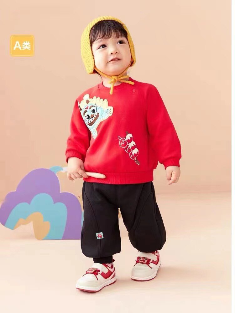 特价清货婴幼儿拜年服加绒套装2套装